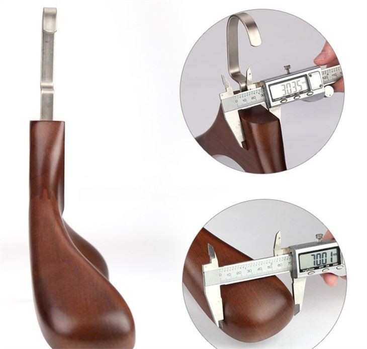 Custom Rose Gold Luxury Suit Clothes Hangers With Wide Wooden Shoulders