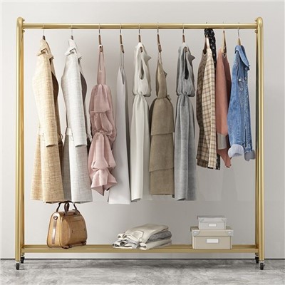 Föt Standard Rod Einföld Rolling Metal Garment Rekki